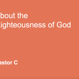 About the Righteousness of God