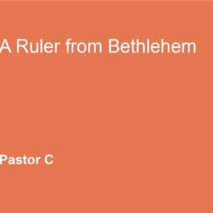 A Ruler From Bethlehem