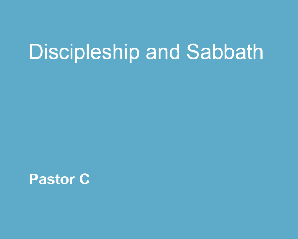 Discipleship and Sabbath