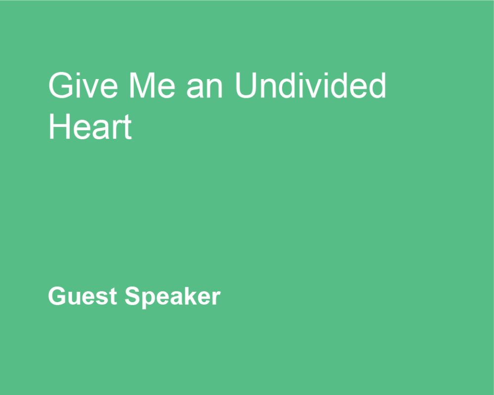 Give Me An Undivided Heart