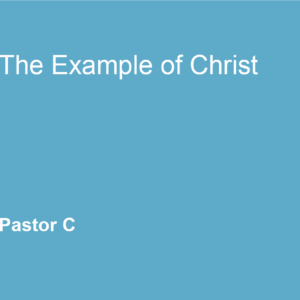 The Example of Christ